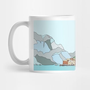 Beautiful Malcesine on Lake Garda, Italy - digital art Mug